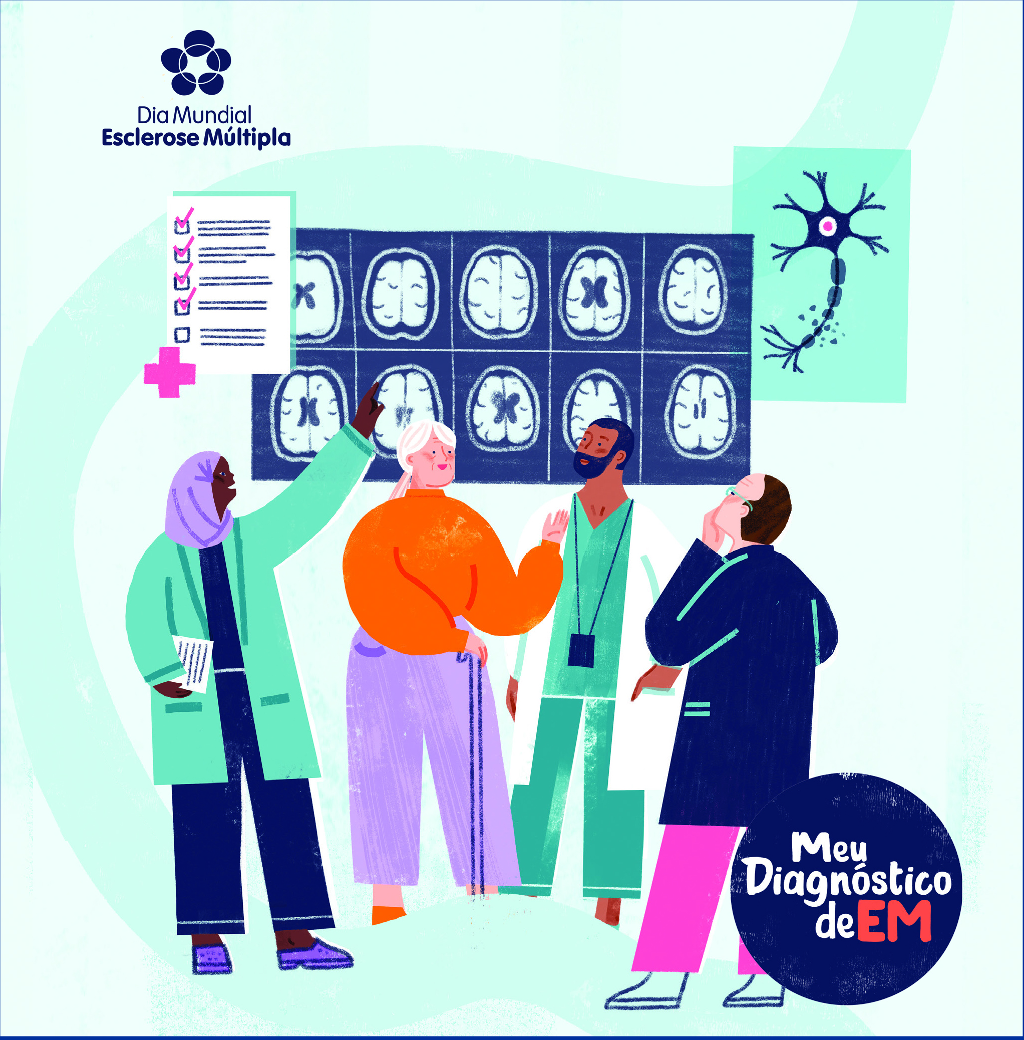Testing for MS: série de vídeos infográficos sobre os exames complementares utilizados para diagnosticar a EM